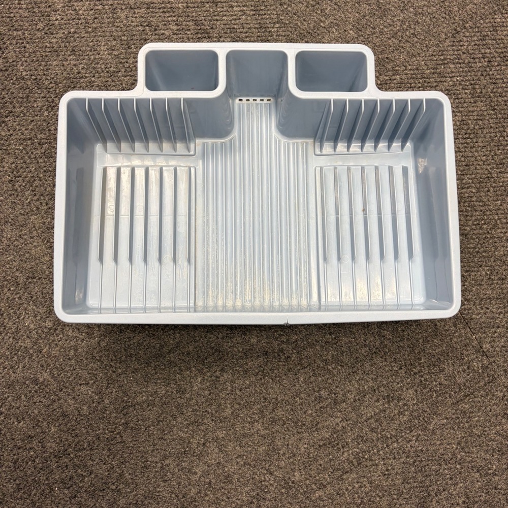 Vintage Rubbermaid 6054 Blue Dish Drying Rack Large Plastic Drainer 19x14.5